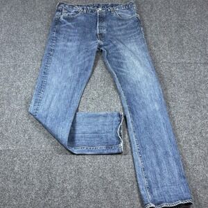 Levi 501 button fly-up  jeans men's‎ 33x33.5* medium wash. Very Good Condition!